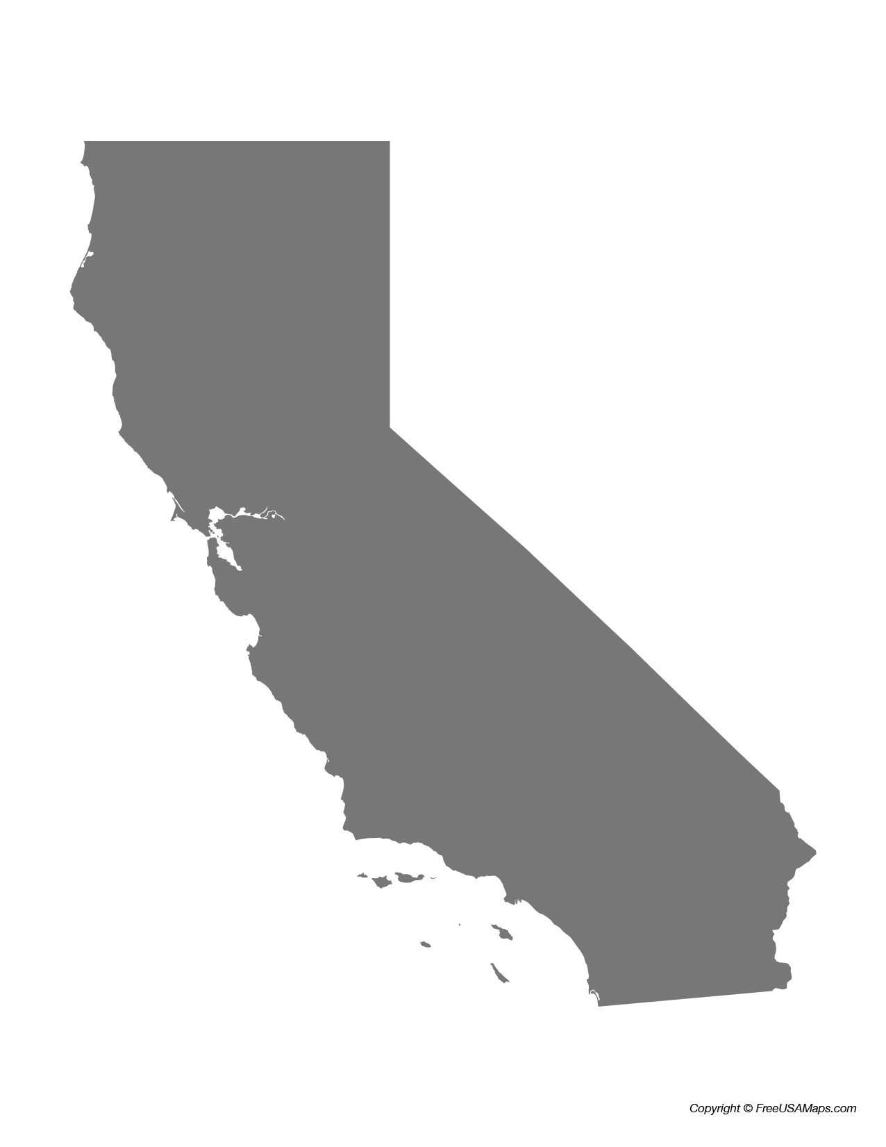 Map of California State Shape