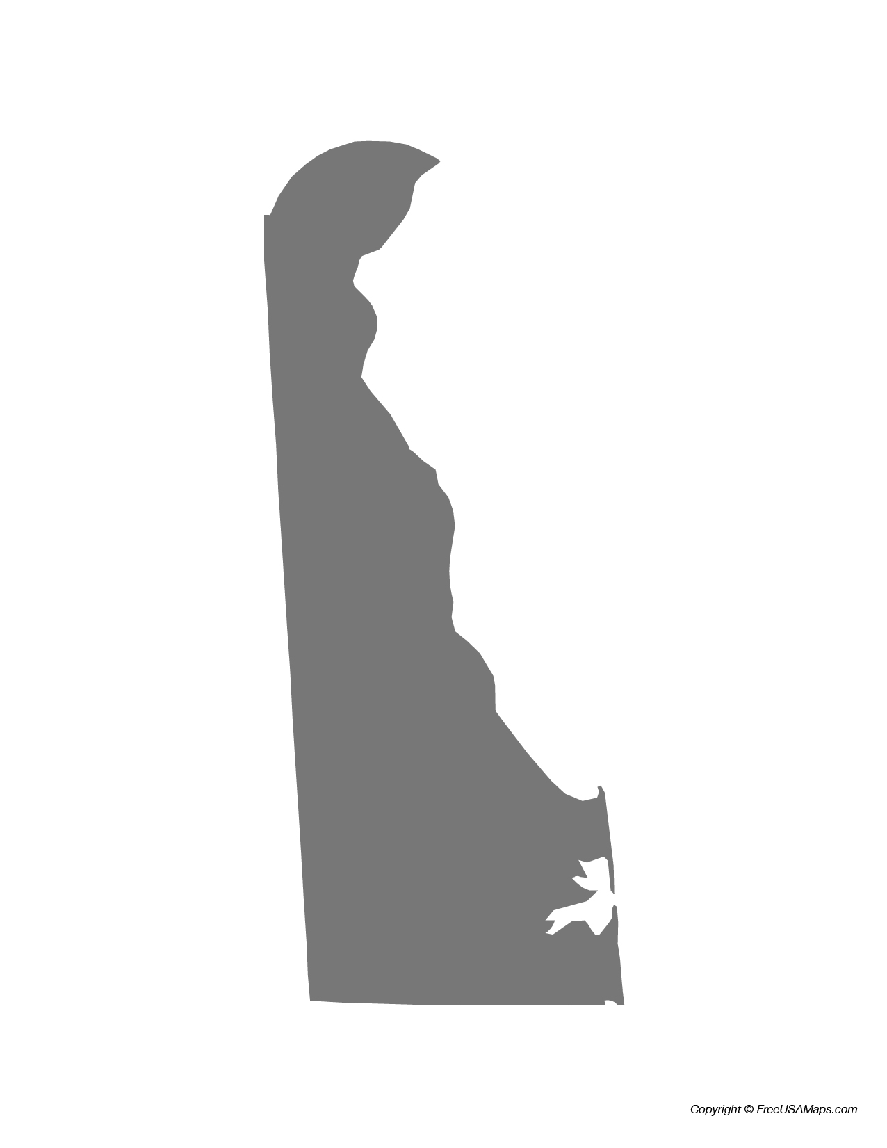Map of Delaware State Shape