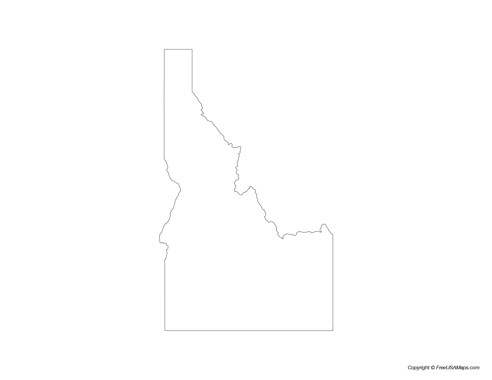 Map of Idaho State Outline