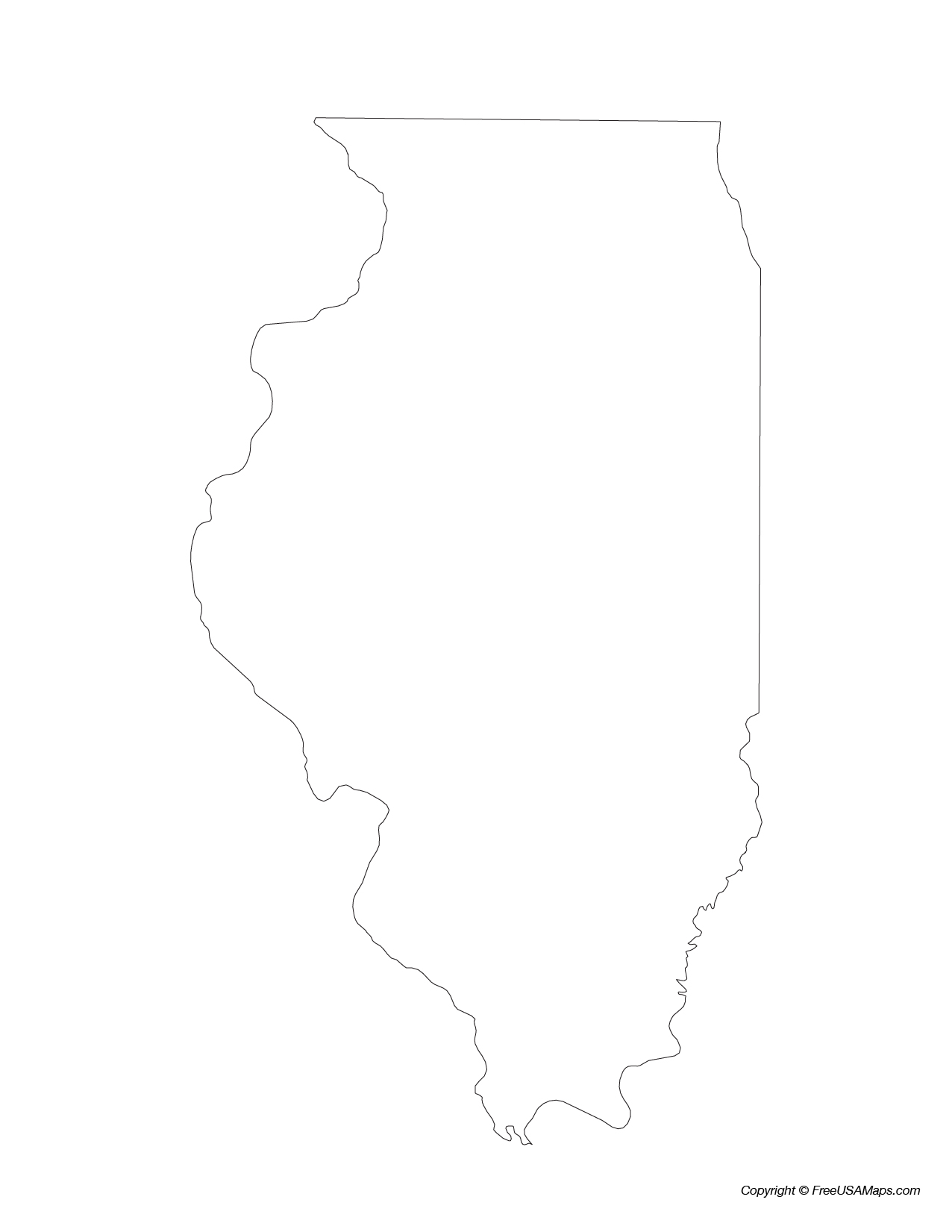 Map of Illinois State Outline
