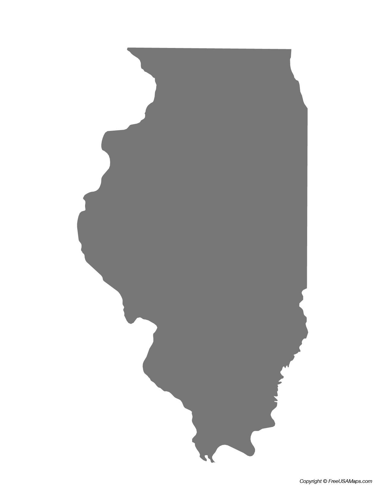 Map of Illinois State Shape