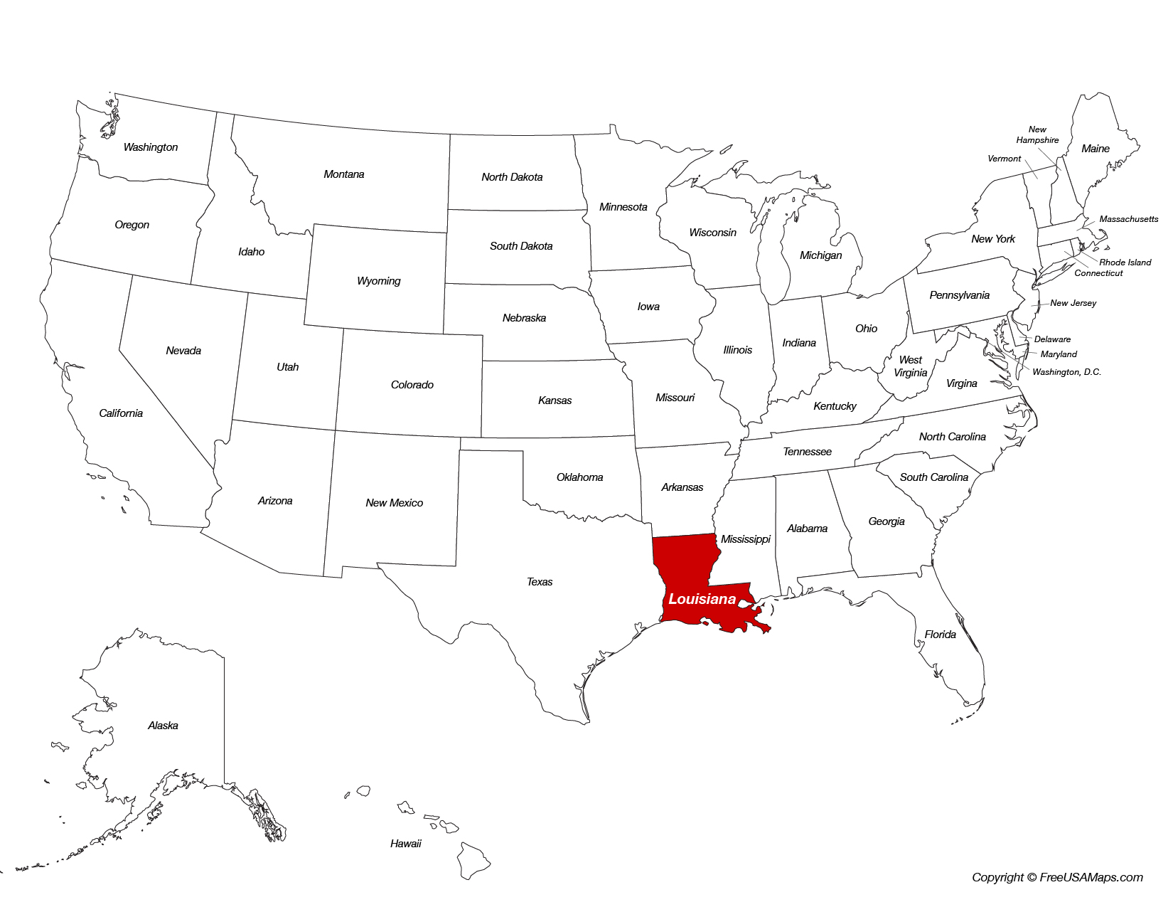 Map of Louisiana Location on the US Map Map of Louisiana Location on the US Map