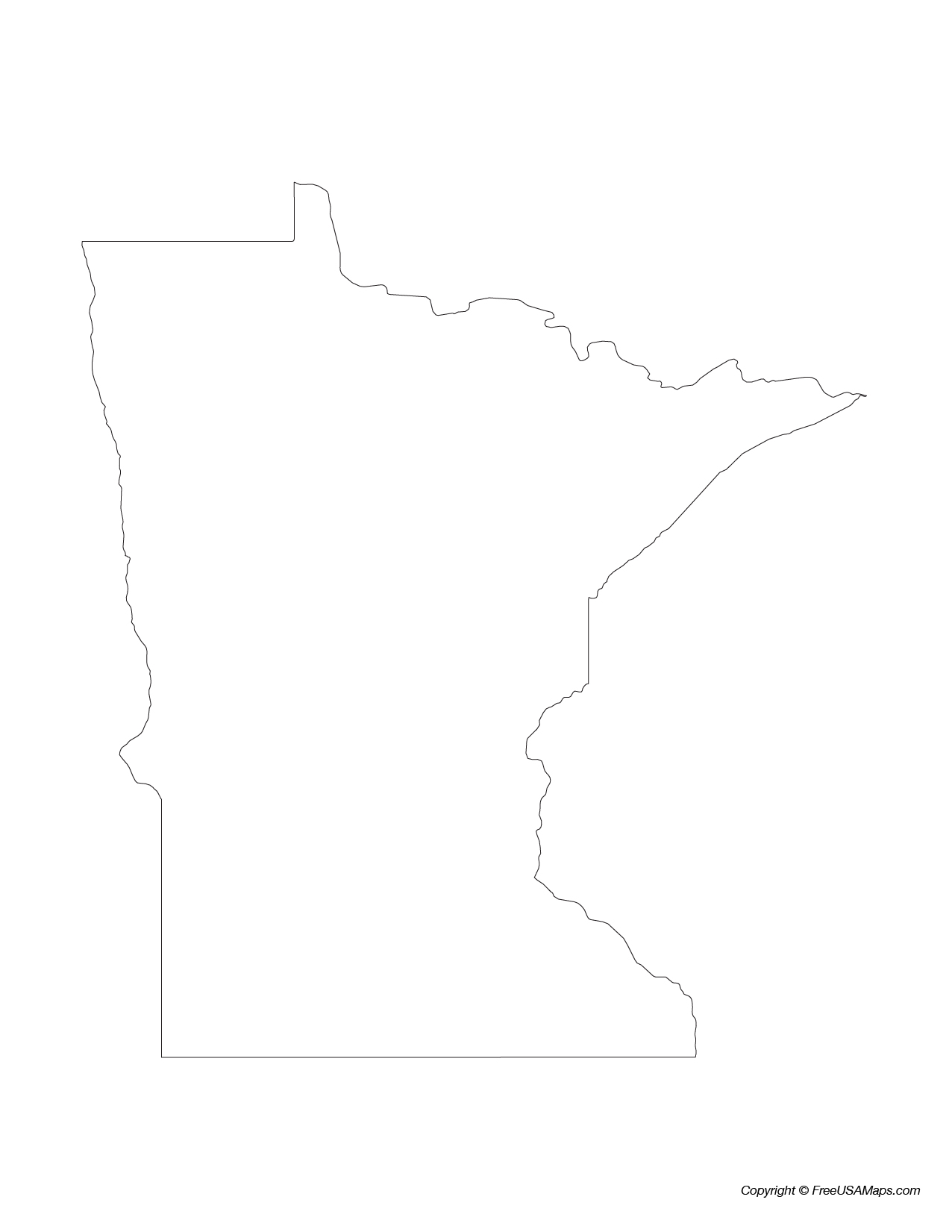 Map of Minnesota State Outline