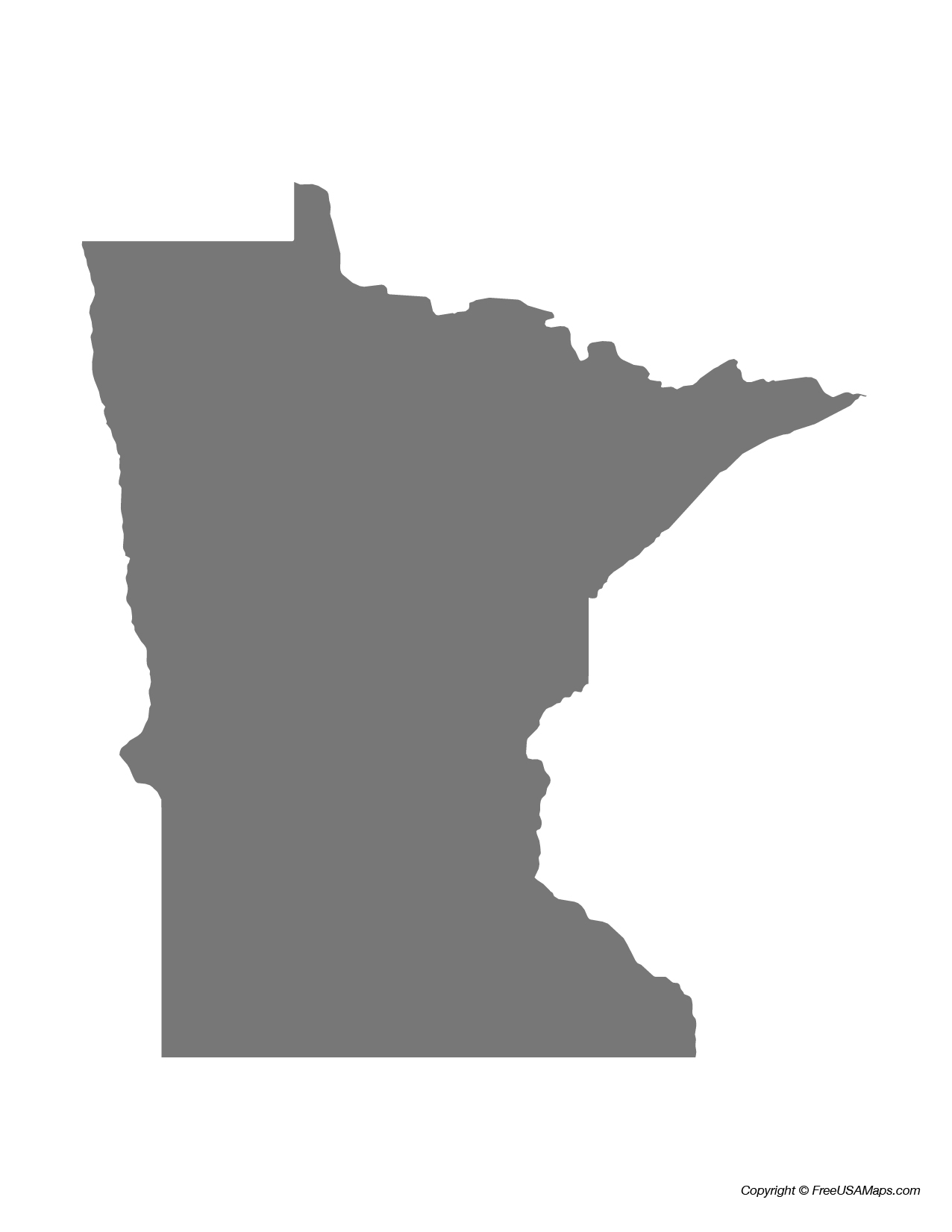 Map of Minnesota State Shape