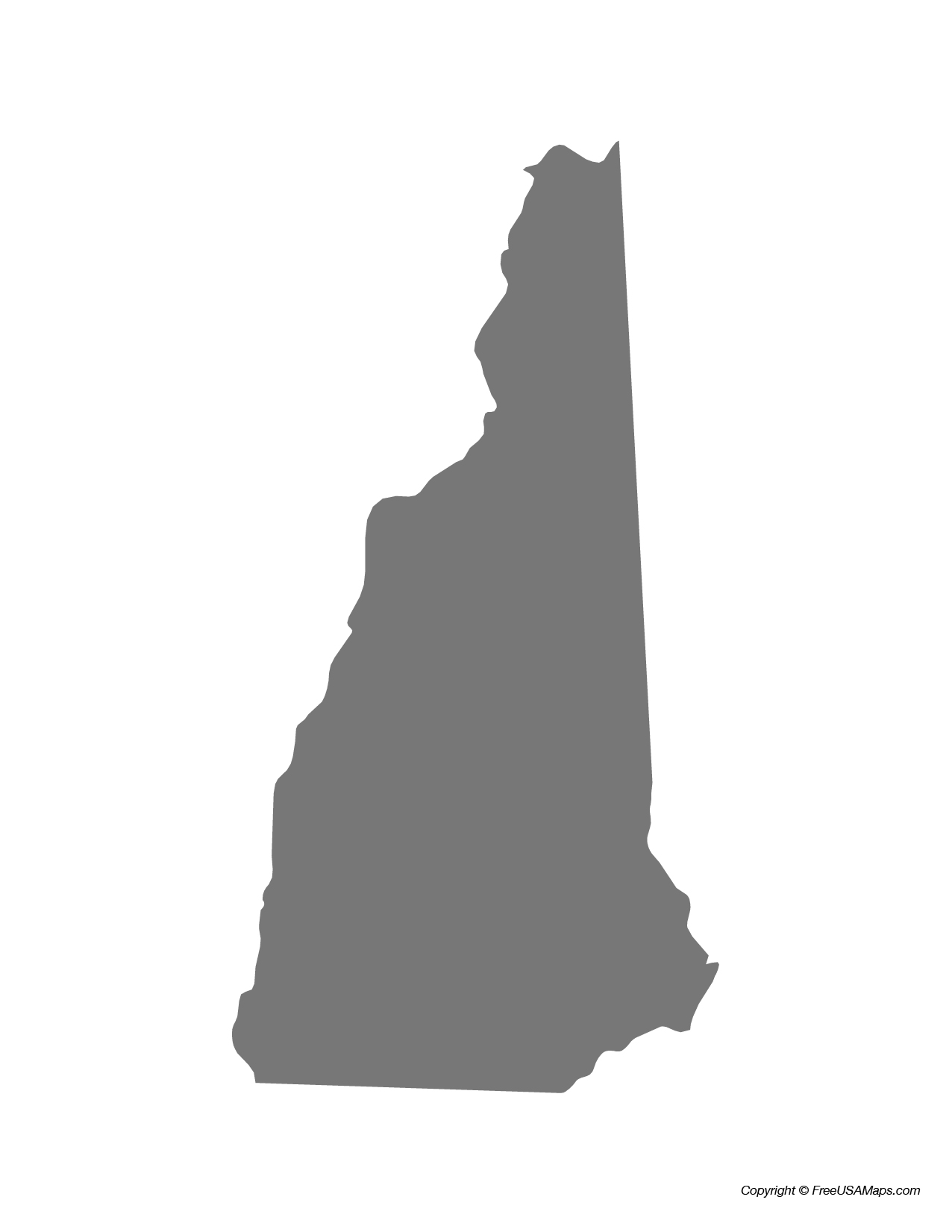 Map of New Hampshire State Shape