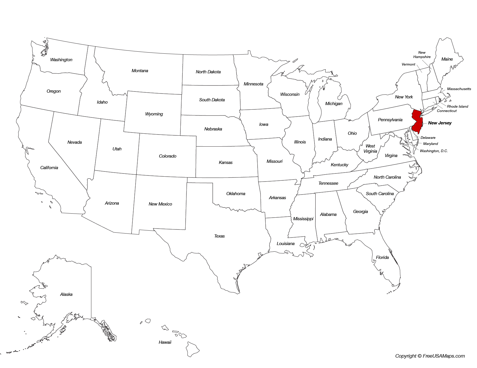 Map of New Jersey Location on the US Map Map of New Jersey Location on the US Map