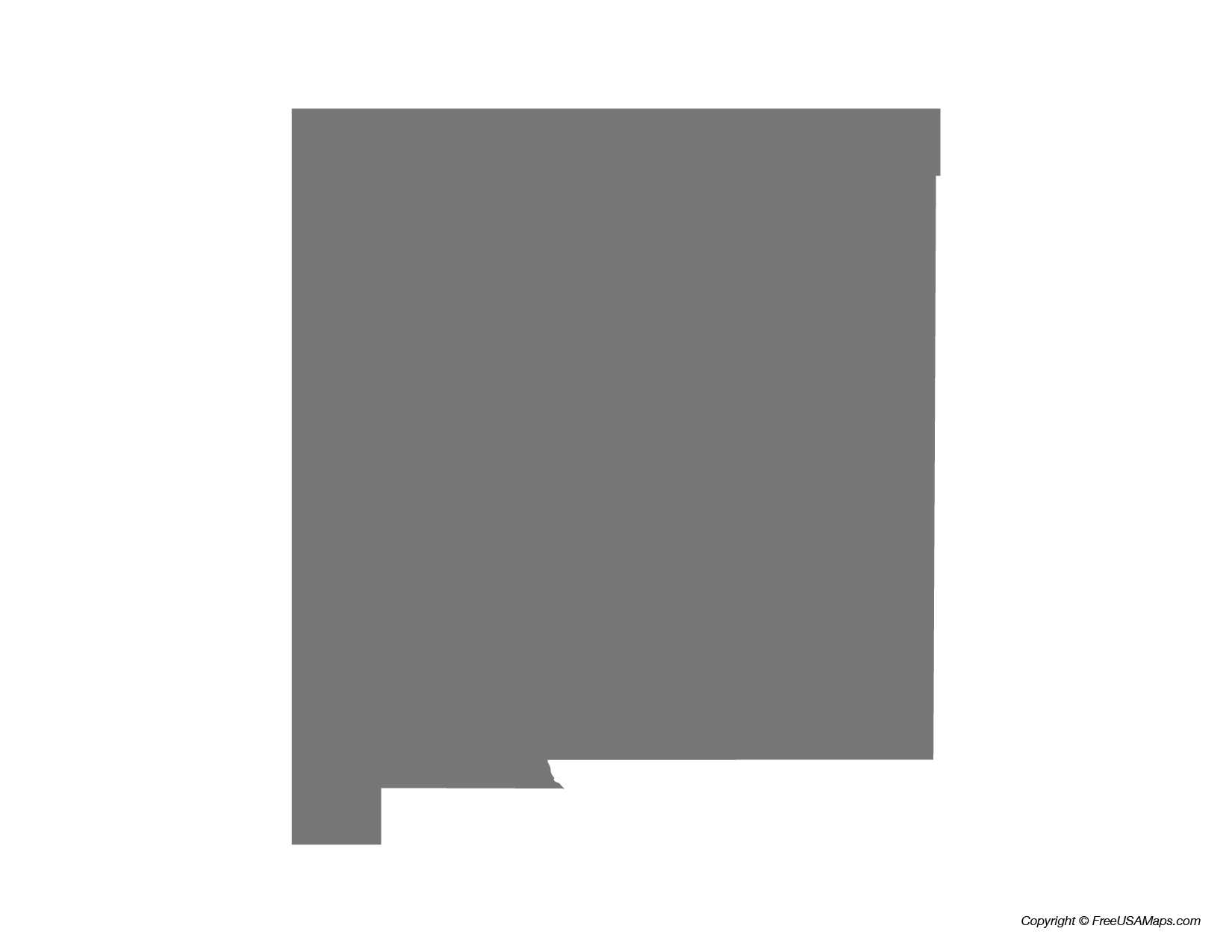 Map of New Mexico State Shape