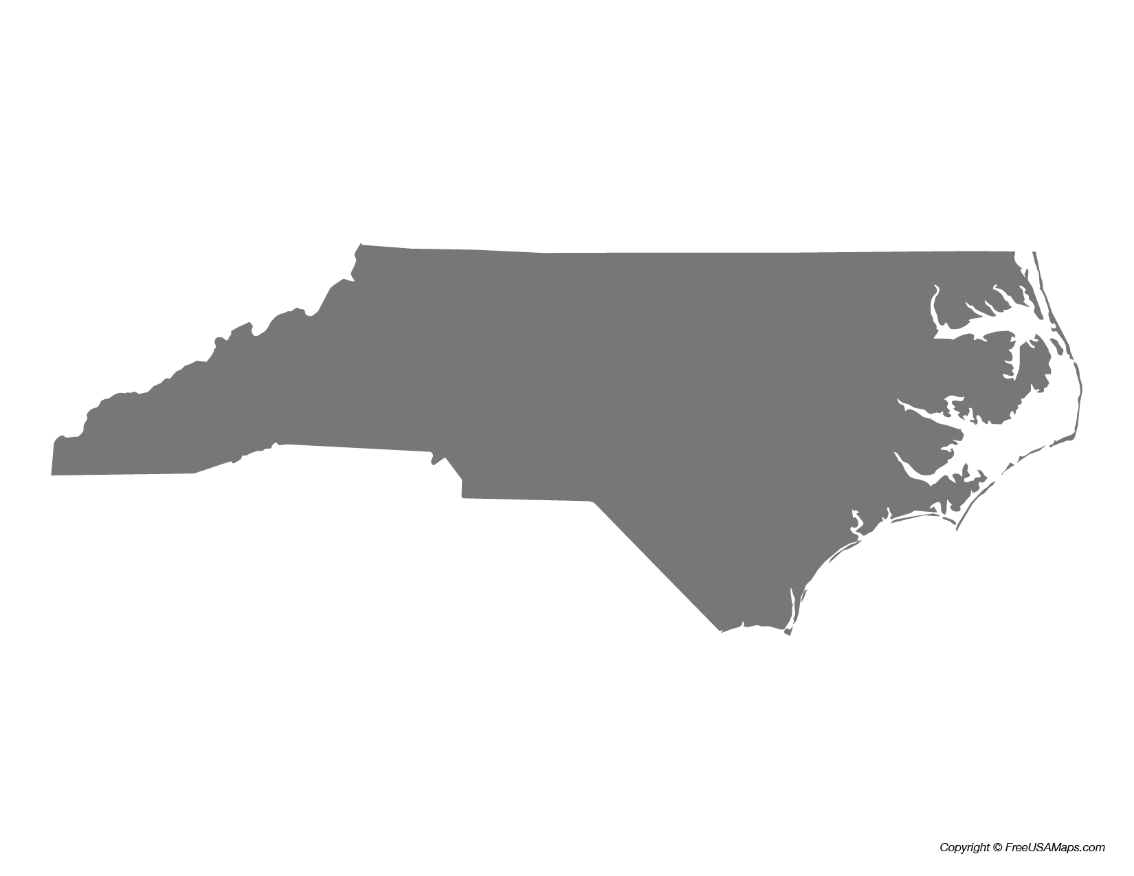 Map of North Carolina State Shape