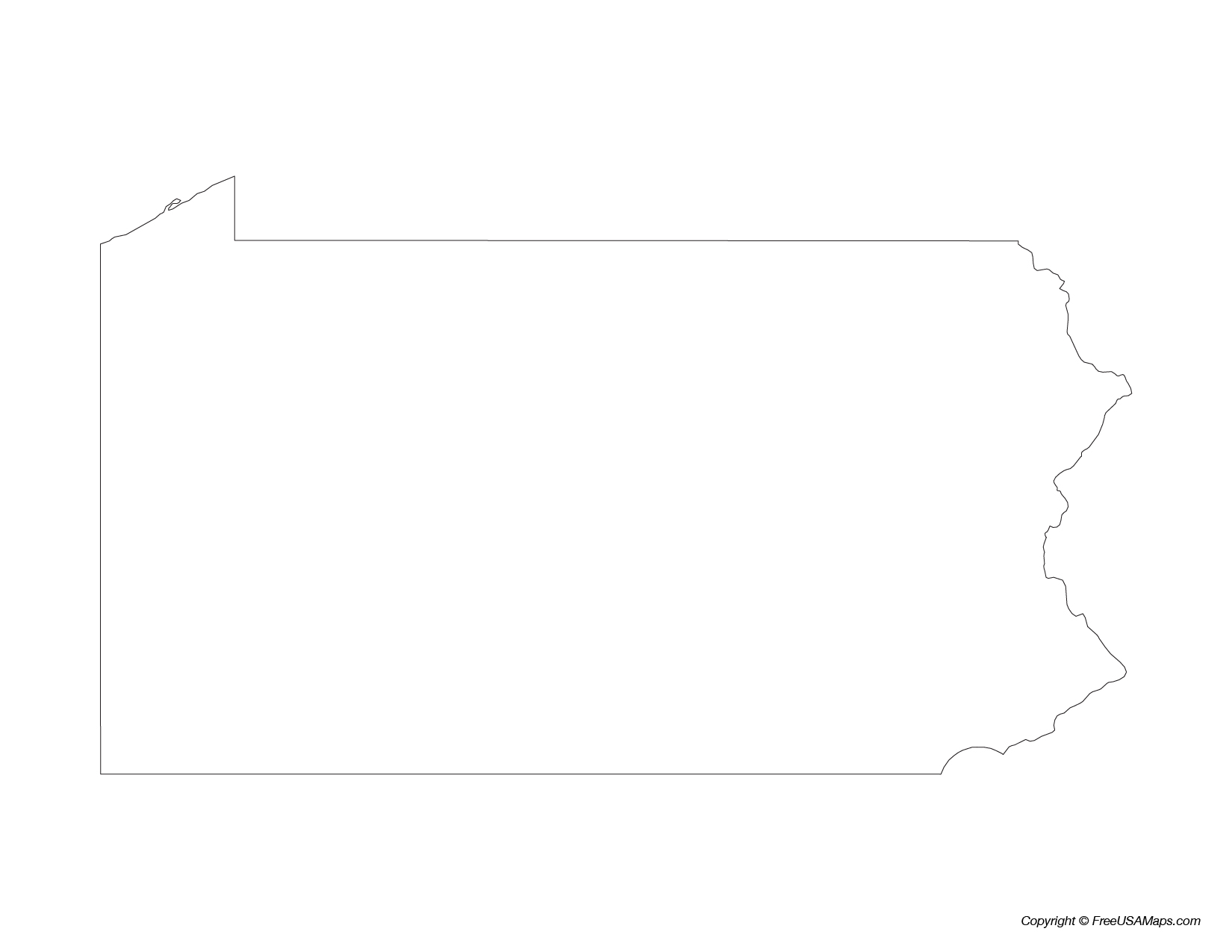 Map of Pennsylvania State Outline