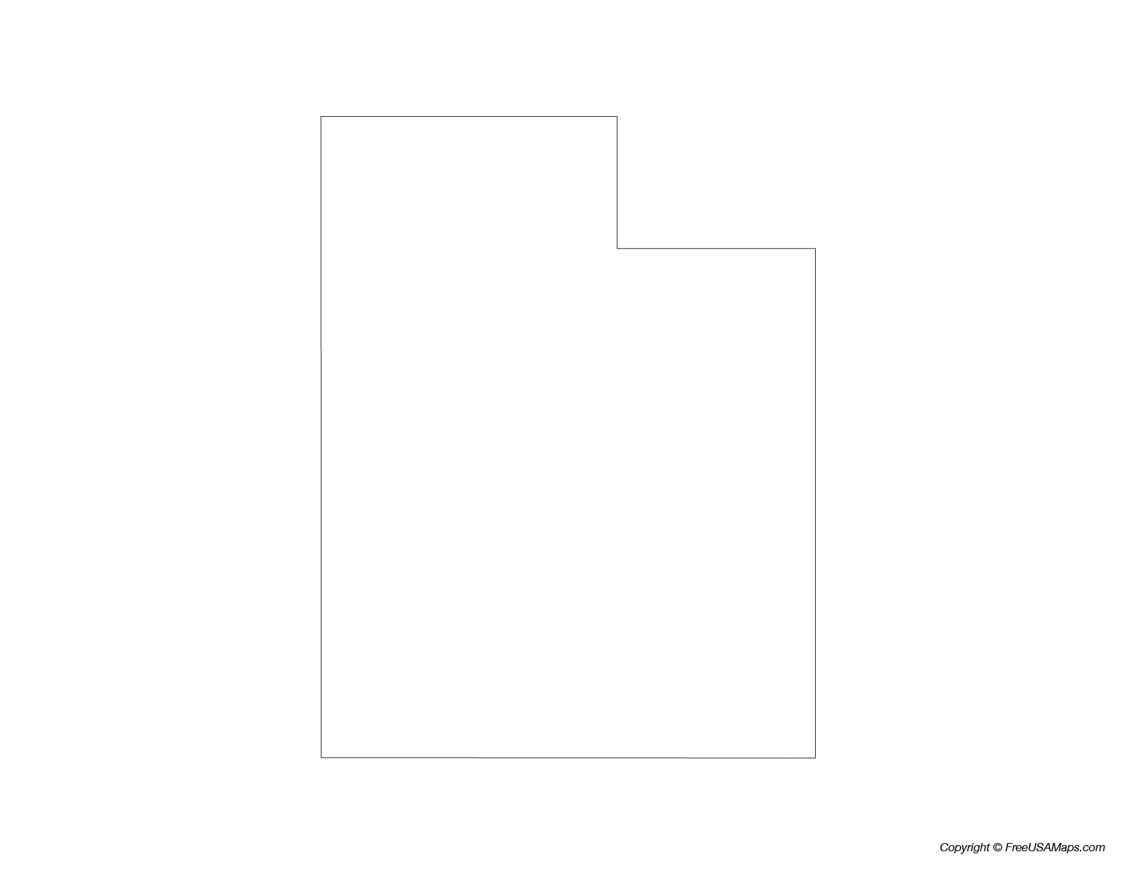 Map of Utah State Outline