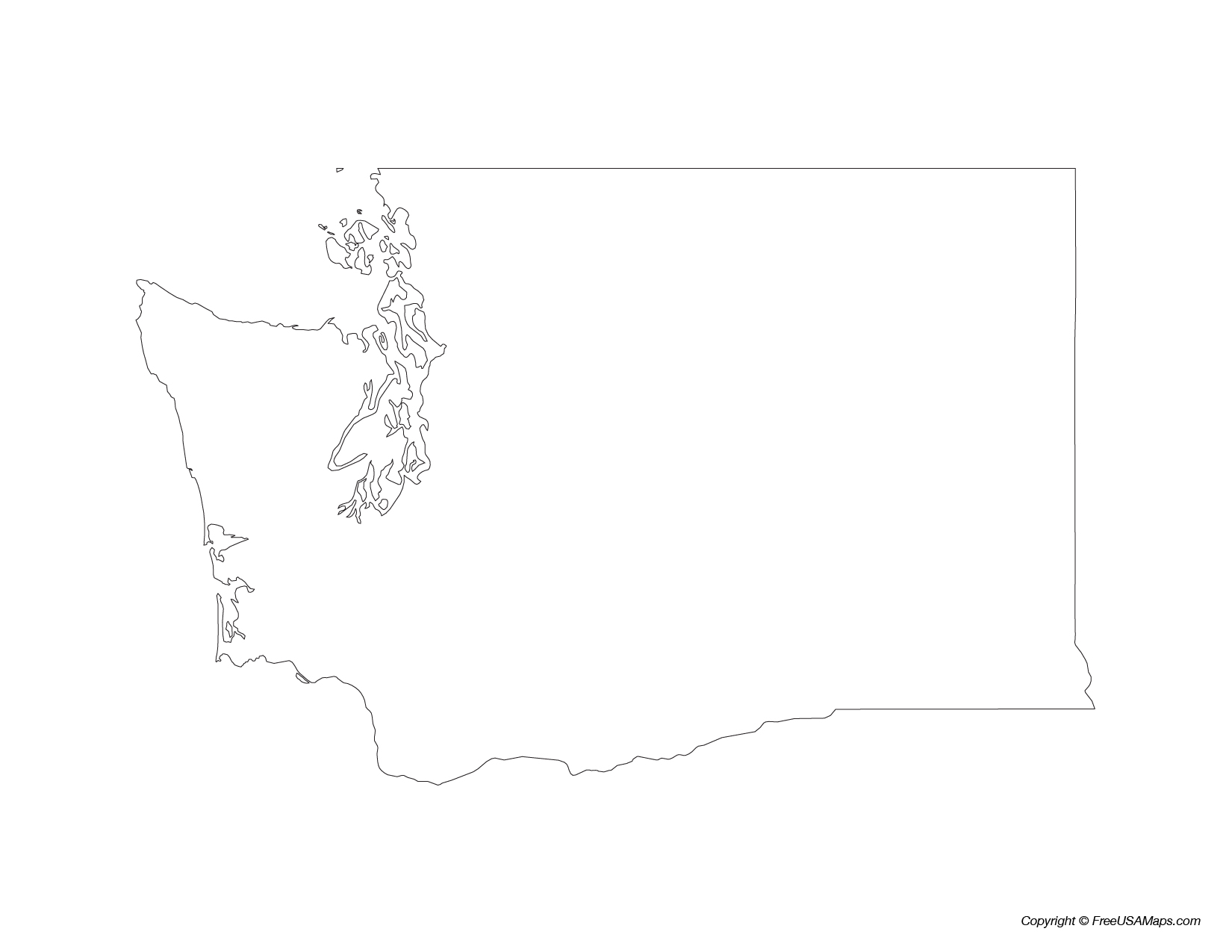 Map of Washington State Outline
